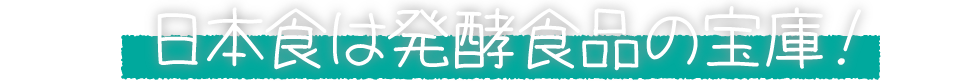 日本食は発酵食品の宝庫！