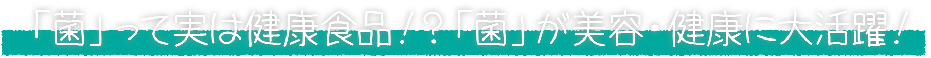 「菌」って実は健康食品！？「菌」が美容・健康に大活躍！