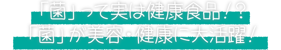 「菌」って実は健康食品！？「菌」が美容・健康に大活躍！